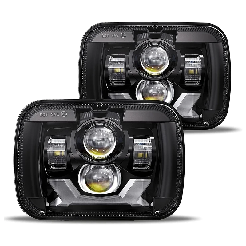 

2 Pack 180W LED Headlights, 5X7 7X6 Headlights With DRL Turn Signal For Jeep Cherokee XJ Wrangler YJ Ford Chevy GMC