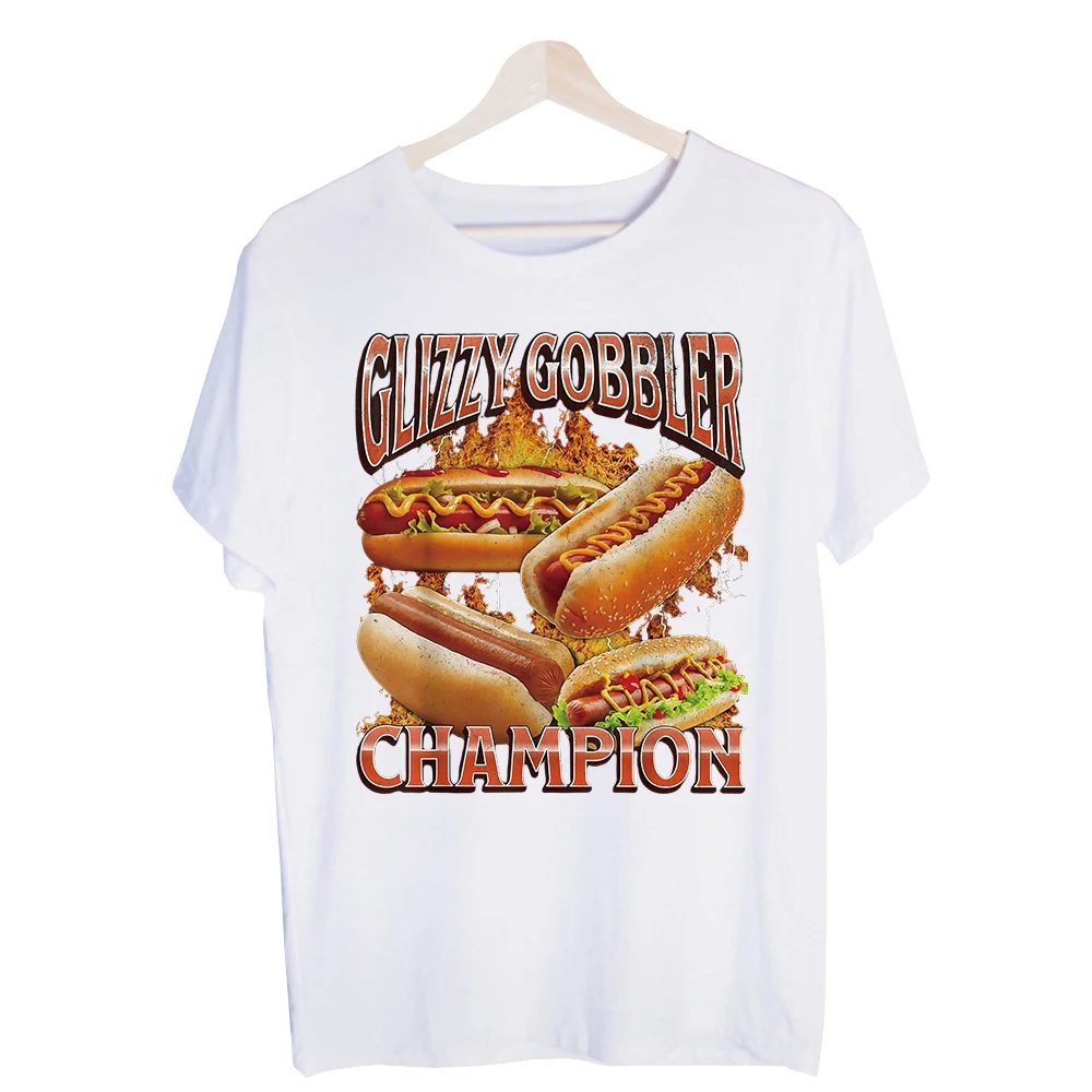 Men's Hot Dog and Slogan Print Graphic Tee, Short Sleeve Casual Shirt for Summer and Weekend Outfits