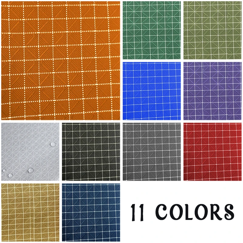 210D Nylon Ripstop Fabric Waterproof UHMWPE Plaid Grid Cloth High Strength Wear Resistant Material for DIY Outdoor Accessories