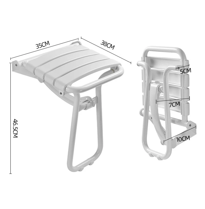 Imagem -05 - Assento Dobrável de Segurança do Banheiro Cadeira de Banho Chuveiro wc Parede Banco Entrada Sapato Fezes Substituição Liga Alumínio Mais Abs Painel