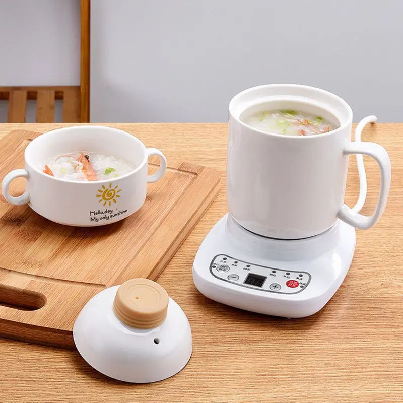 0.6L pentola per la conservazione della salute bollitore elettrico in ceramica teiera multifunzionale tazza per stufato tenere in caldo fornello lento zuppa Dessert Simmer