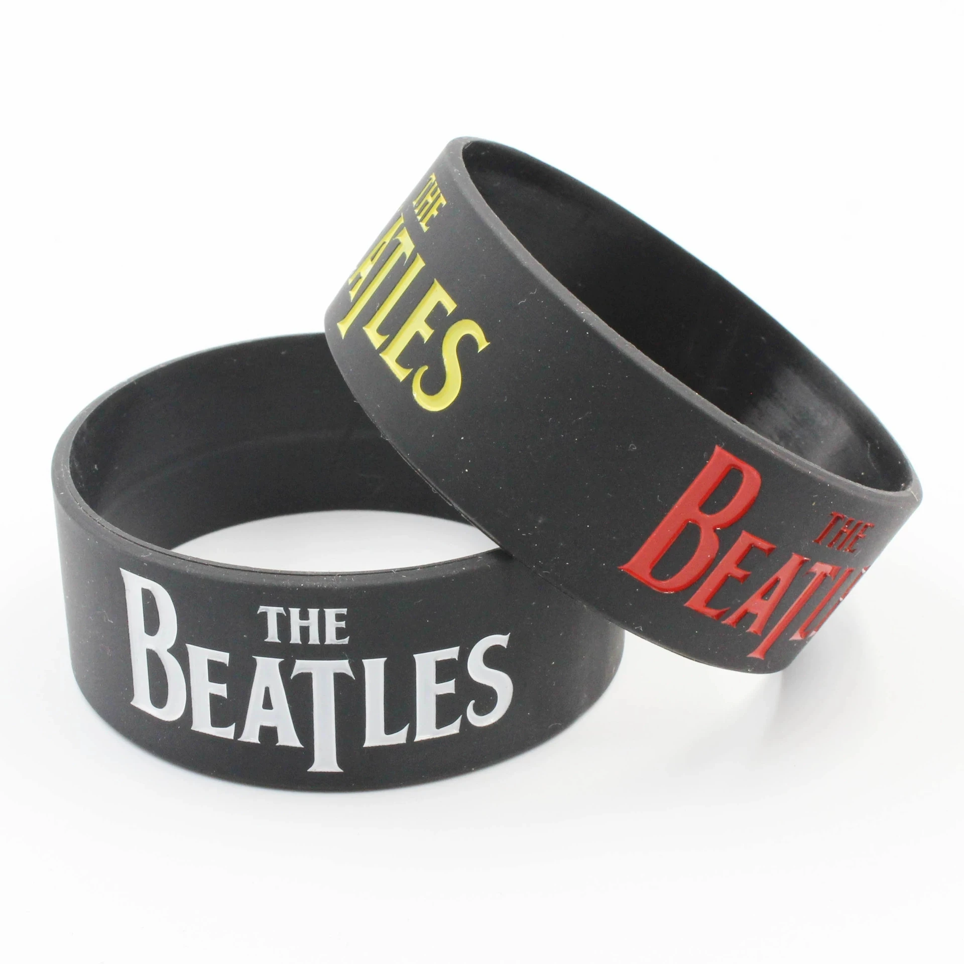 1Pc THE BEATLES Silicone Wristbands Rock Music Bands 1inch Wide Black Rubber Music Fans Rubber Bracelets &Bangles Gifts SH013