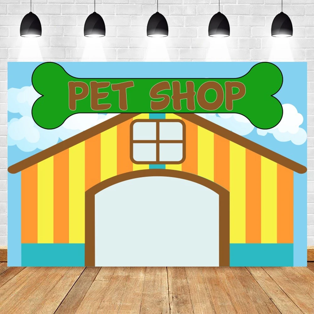 Dierenwinkel Thema Fotografie Achtergrond Dier Cartoon Katten Hondenpoot Gelukkig Verjaardagsfeest Decor Banner Achtergrond Fotostudio Rekwisieten