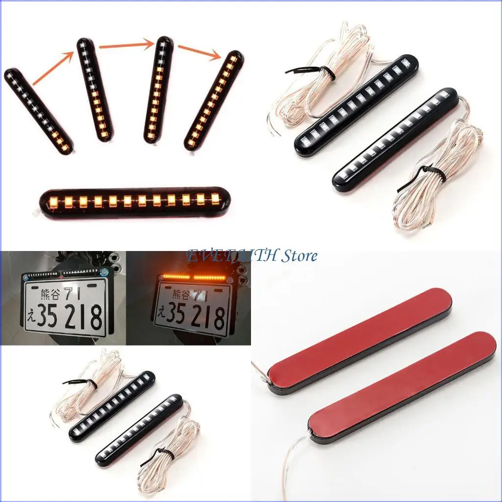 124B 2 Pack Car Rearview Mirror Lamp DRL Strip Flowing Turn Lamp LED Car Light Source Turn Signals