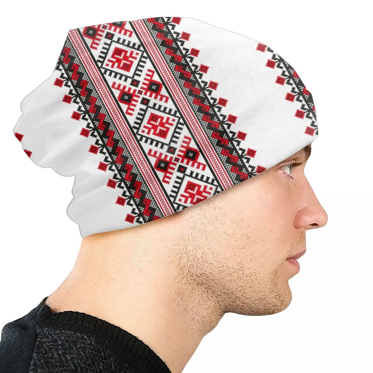 Ukraine Vyshyvanka Embroidery Bonnet Hats Street Knitting Hat Autumn Winter Warm Bohemian Geometric Skullies Beanies Caps