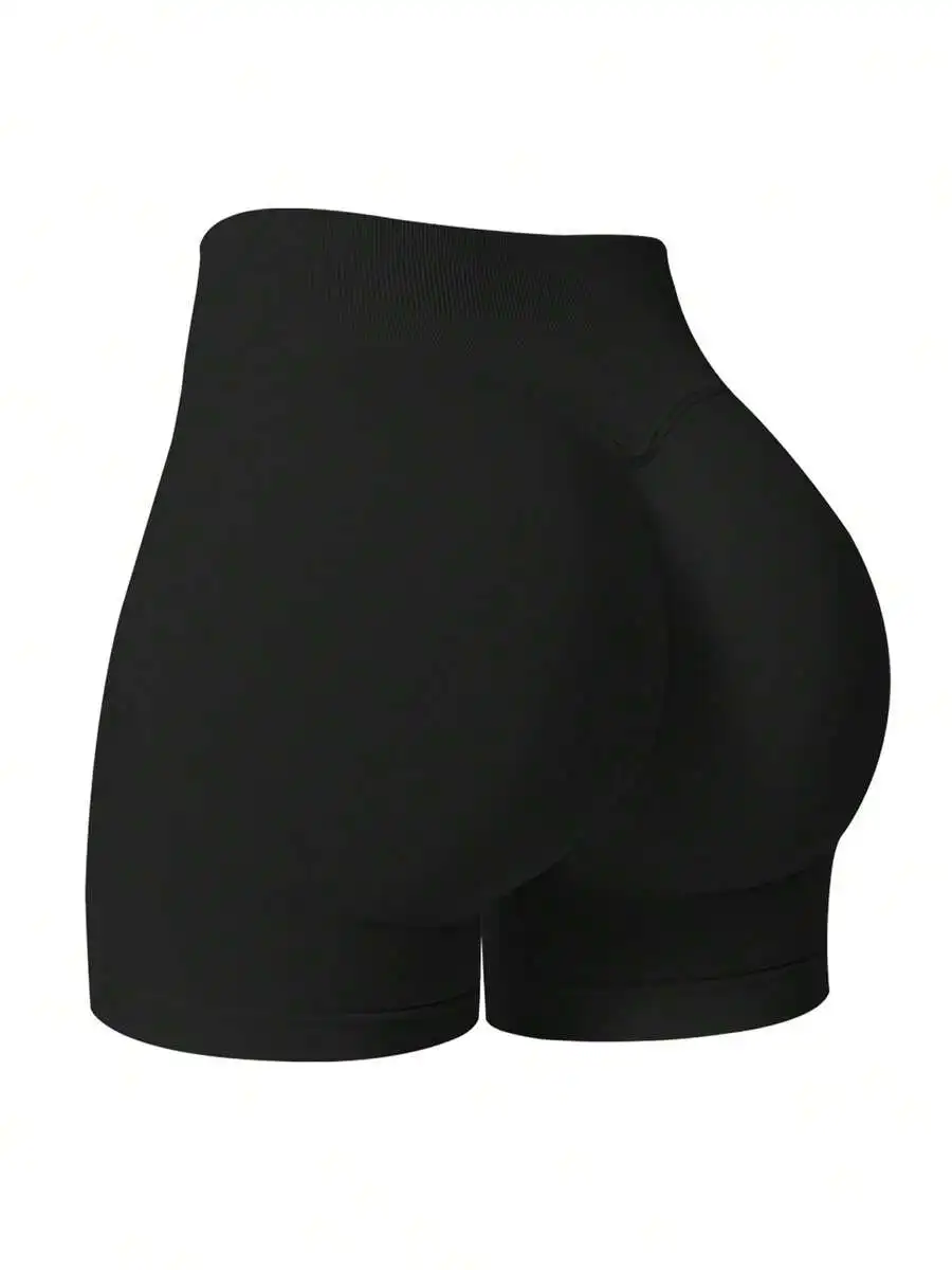 

Women Seamless Elastic Lifting Shaping Yoga Fitness Running Shorts