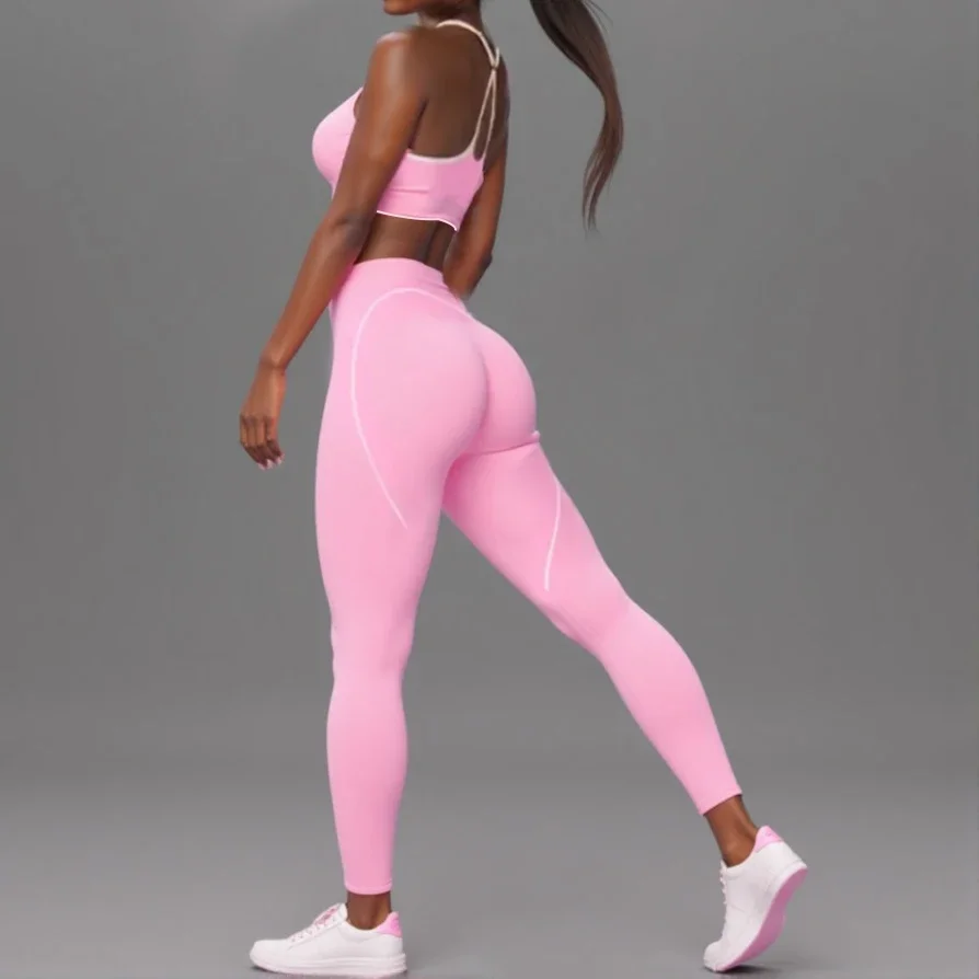 

2025 New Women's 2-Piece Yoga Set - Seamless High Waist Workout Outfit for Gym & Pilates (+3 Colors) Высокая Талия И Карманы