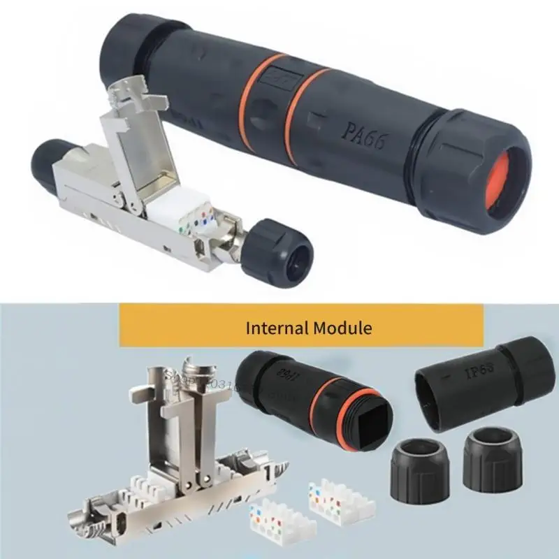 Industrial Cat6 blindado rj45 acoplador feminino ip68 conexão rápida à prova d'água