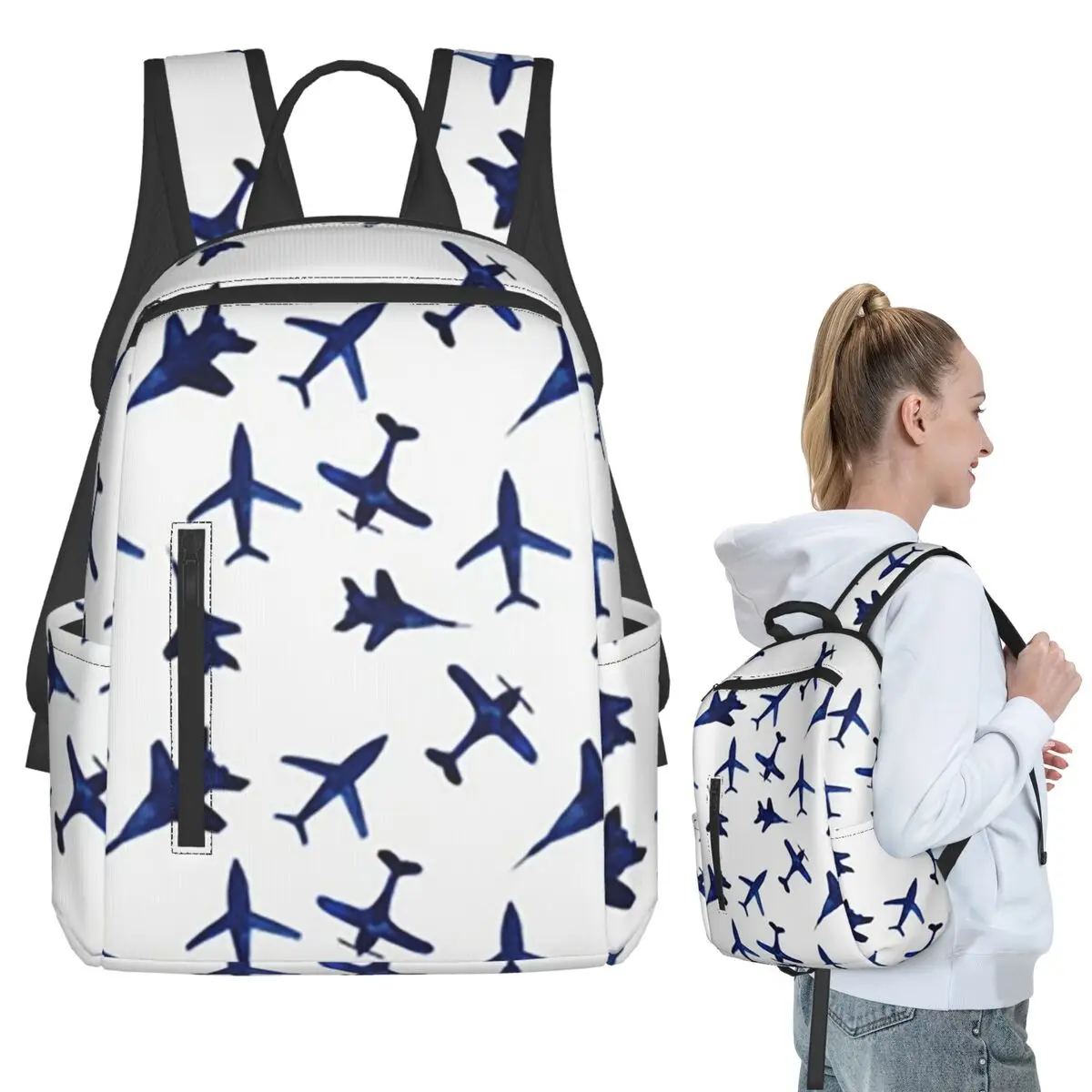 

Random Airplanes Pattern Aviation Fighter Pilot Backpack Student BookBag Kids School Bag Computer Shoulder Bags Boys Girls