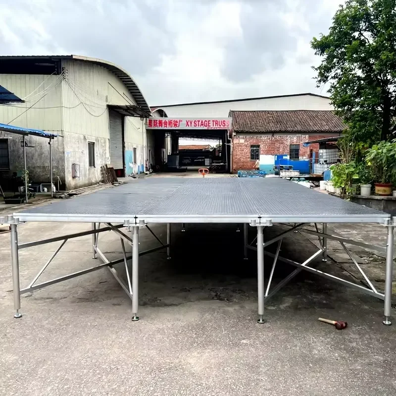 Large Outdoor Aluminum Alloy Stage with Quick Installation 1000kg Load Capacity Modular Design Customizable Size