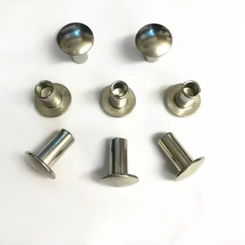 

NSTWO 30Pcs M3 Half Hollow Rivets Flat Round/Truss/Mushroom Head Rivet 304 Stainless Steel Extend Rivets 19-40mm Length