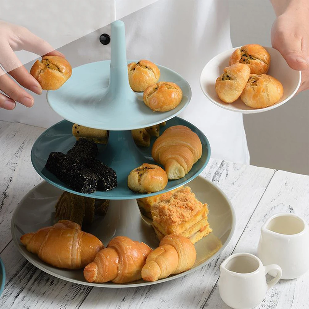 

3 Cake St Round Rack for Cupcake Display Decor Shelf Plastic Fruit Plate Kitchen Cake Display St Decor Bar