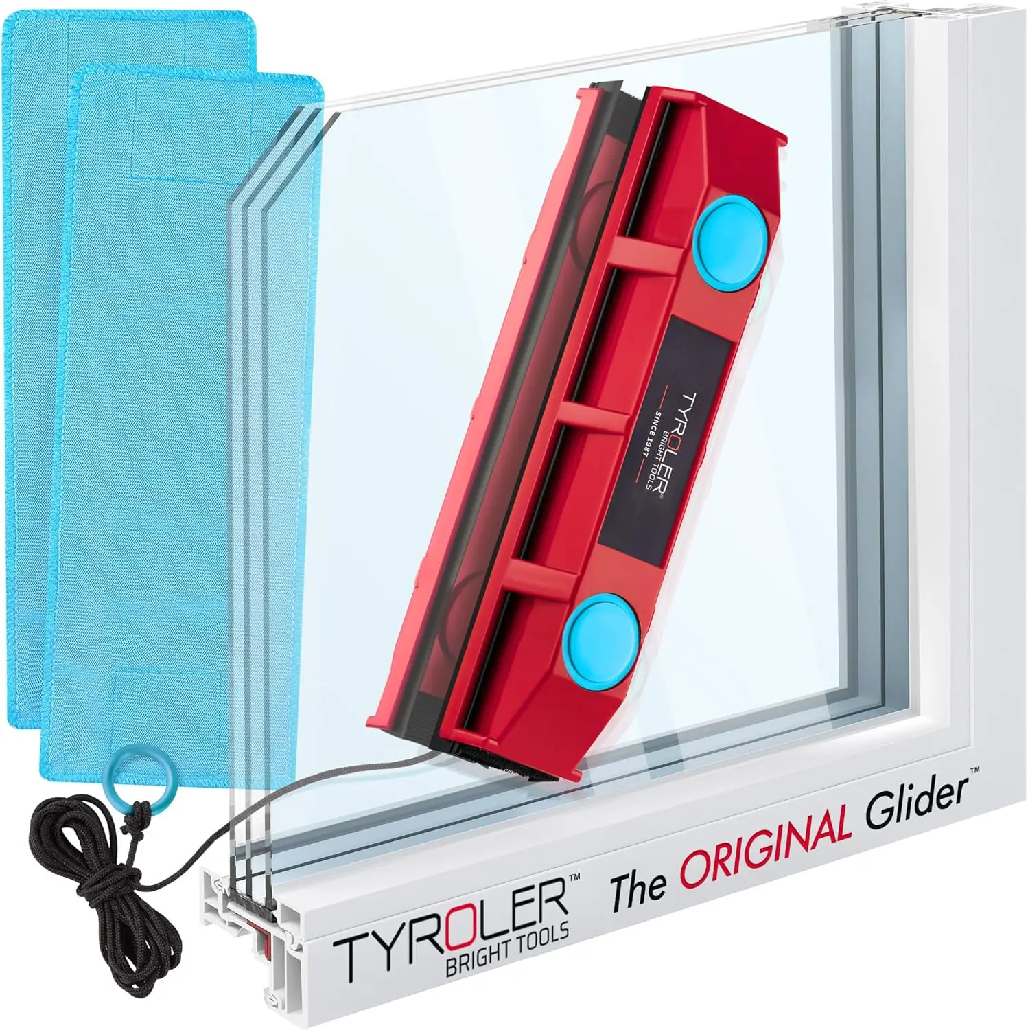

The Glider D-2 Magnetic Window Cleaner for Double Glazed Windows. Fit to 0.3in - 0.7in Window Thickness. Glass Cleaner
