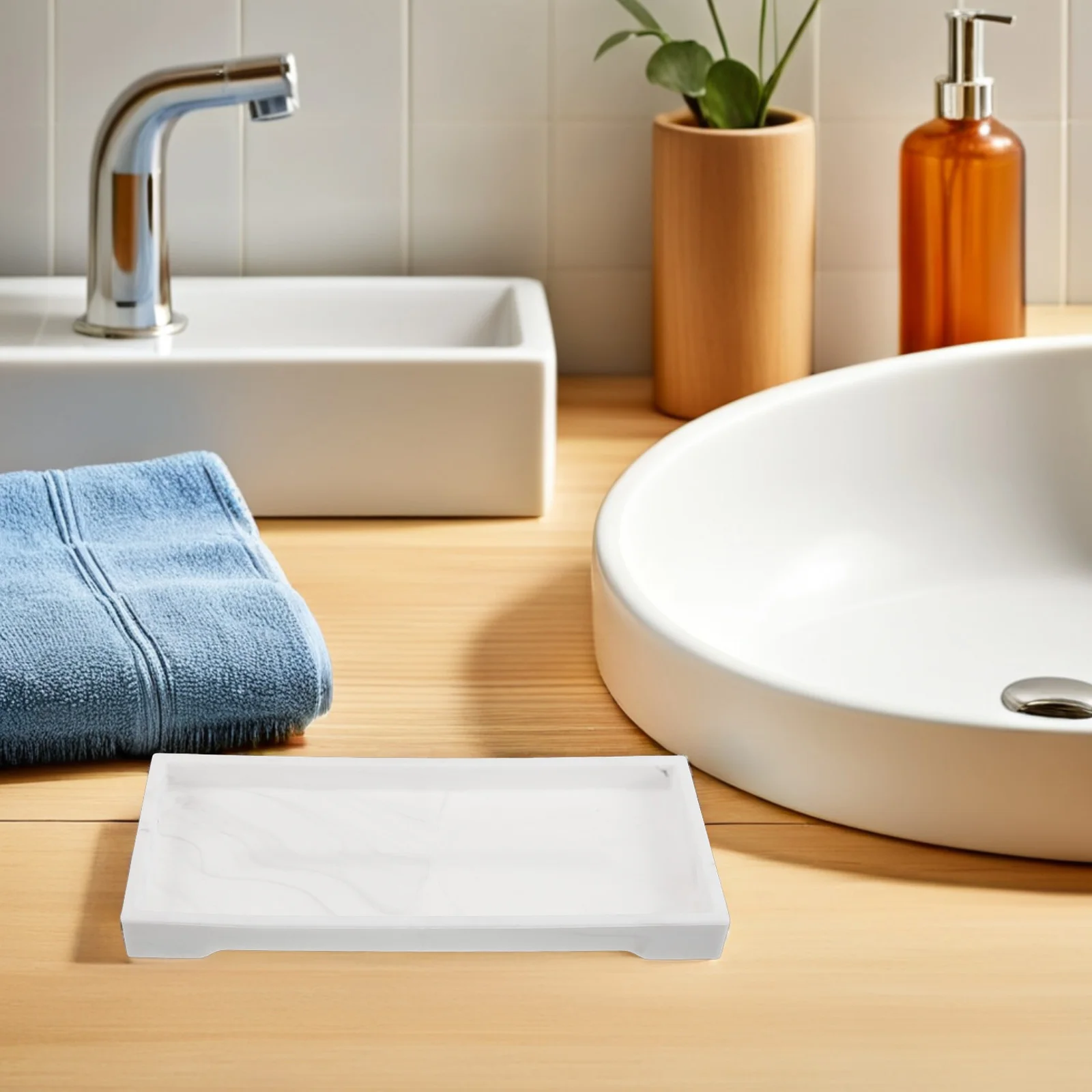

Bathroom Storage Tray Soap Marble Trays for Counter Silicone Organizer Countertop Lotion Sink Perfume Organizers