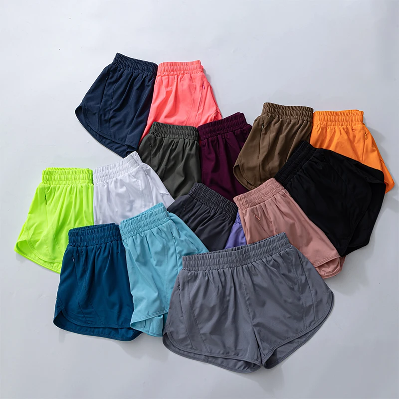 Women's Yoga Running Shorts High Waisted Quick Dry Athletic Shorts Sports Workout Gym Drawstring Shorts Pockets Sport Hot Pants