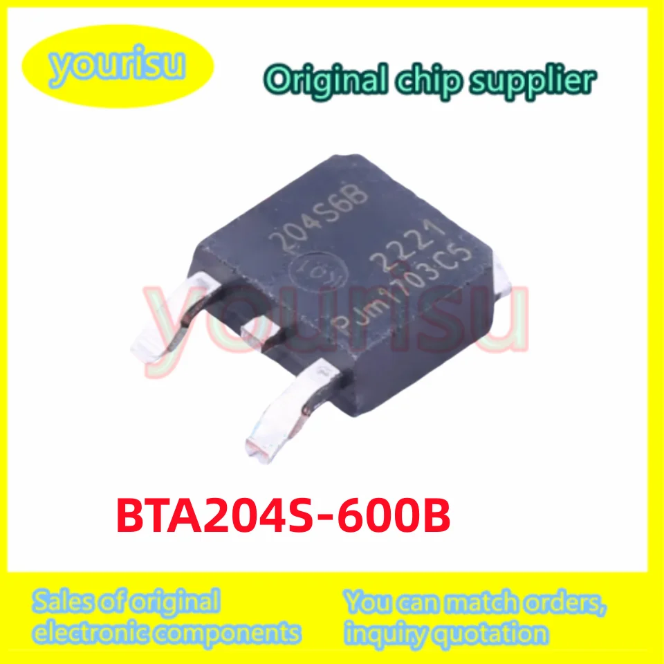 10Pcs/Lot Original BTA204S-600B,118 204S6B BTA24S-600B BTA204S-600 Thyristor (Silicon Controlled Rectifier)/Module TO-25