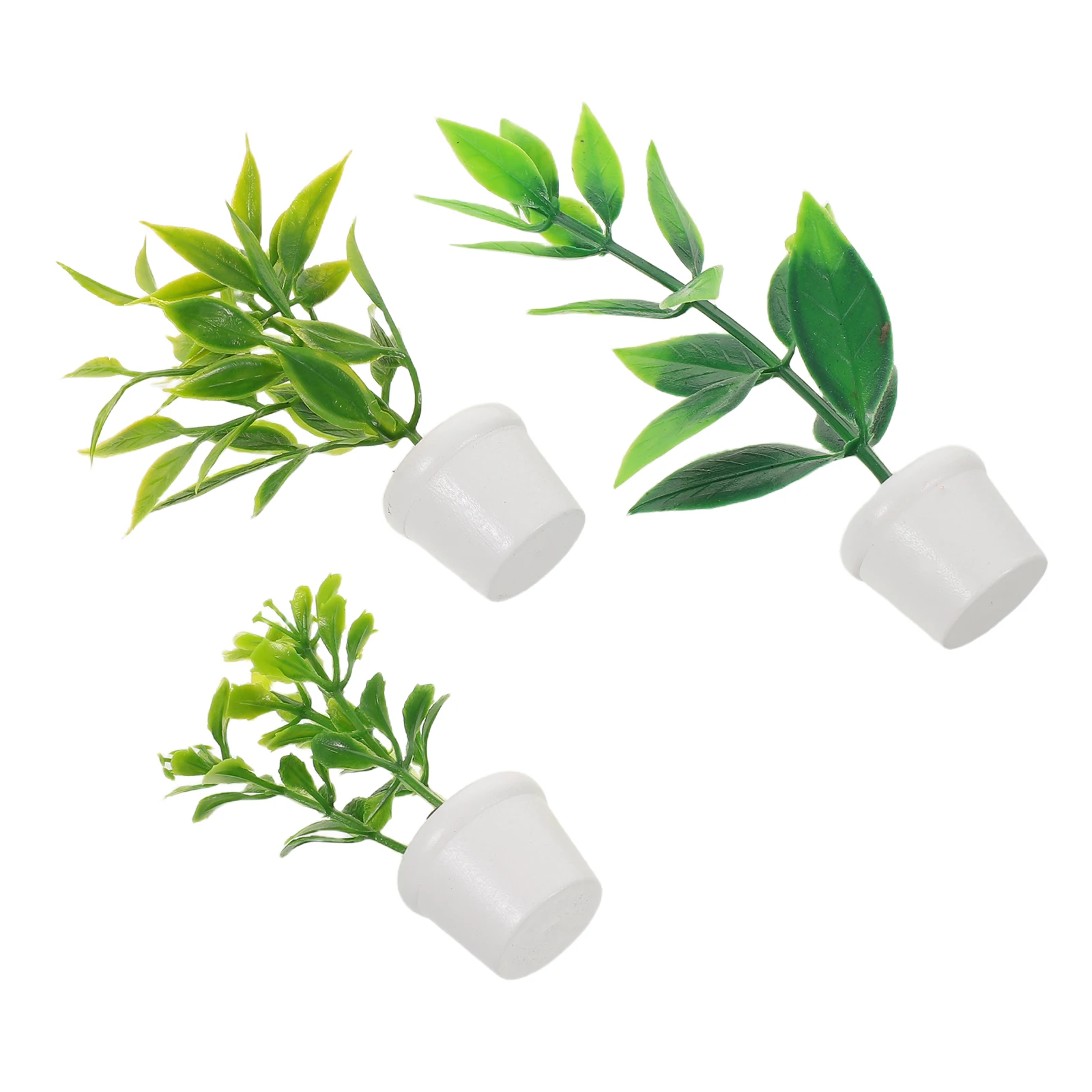 Mini plantes miniatures en pot pour maison de poupée, 3 pièces, verdure artificielle, Micro décor de paysage, ornements succulents, fée