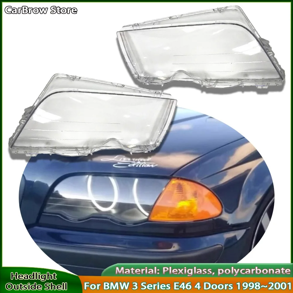 

Для BMW 3 серии E46 4-дверный (1998~2001) Прозрачная крышка передней фары, корпус фары, замена оригинального плафона
