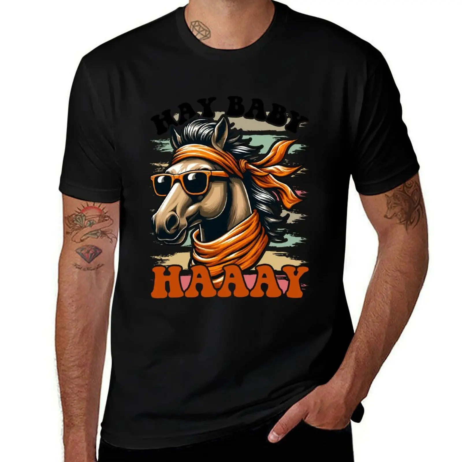 Hay Baby Haaay Horse T-Shirt Plus Size Quick Dry Sports Tee