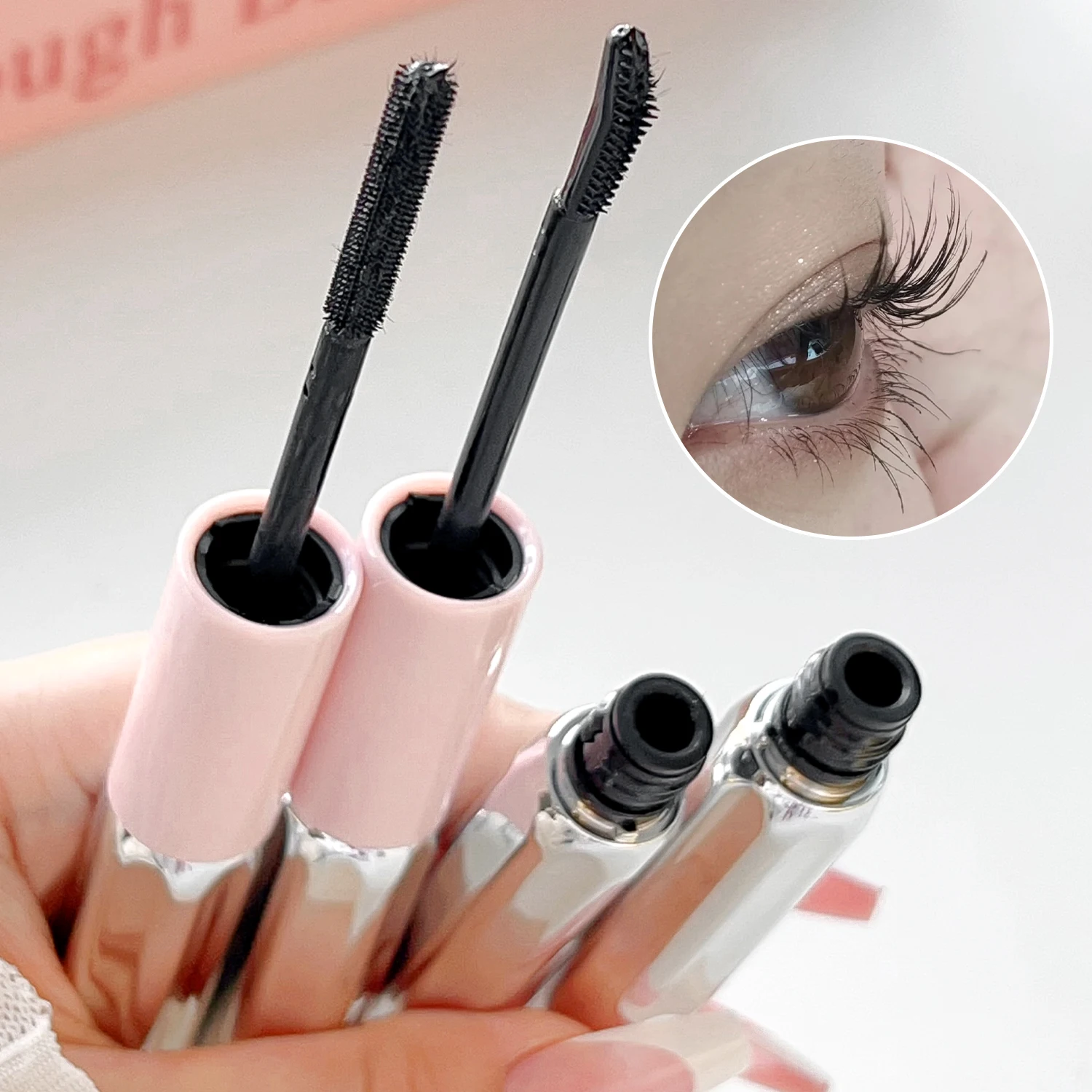 Mascara à double tête optique pour les yeux, long, résistant aux bavures, 4D, brosse 2 en 1, allongement des cils, imperméable, cosmétiques