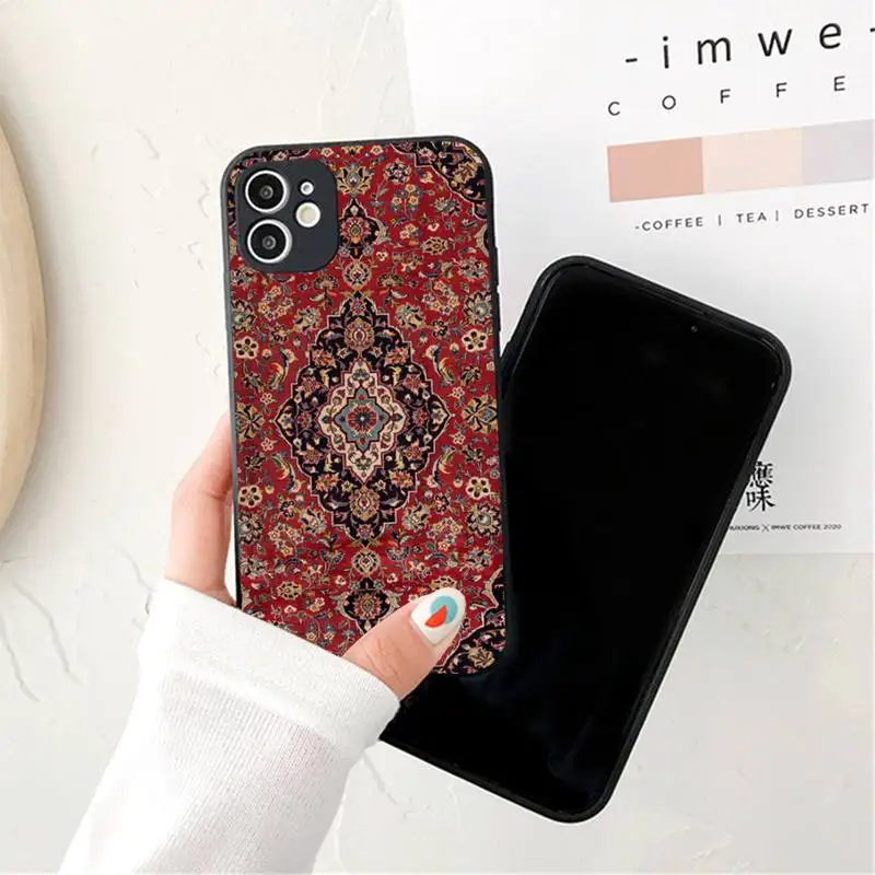 persian rug art pattern Phone Case For iphone 12 11 13 7 8 6 s plus x xs xr pro max mini shell