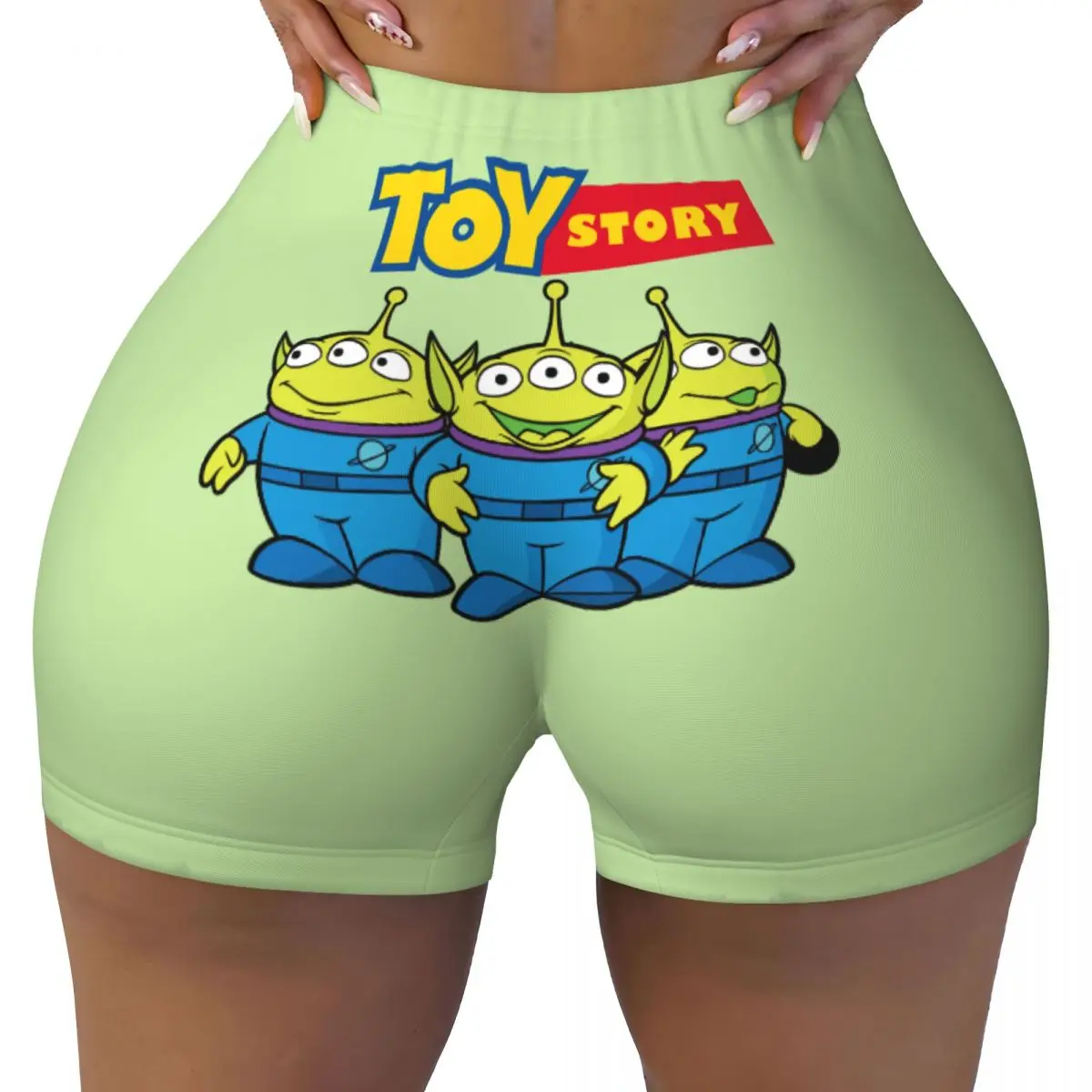 

Custom Women Toy Story Aliens Workout Yoga Shorts Anime Manga Gym Athletic Volleyball Biker Shorts