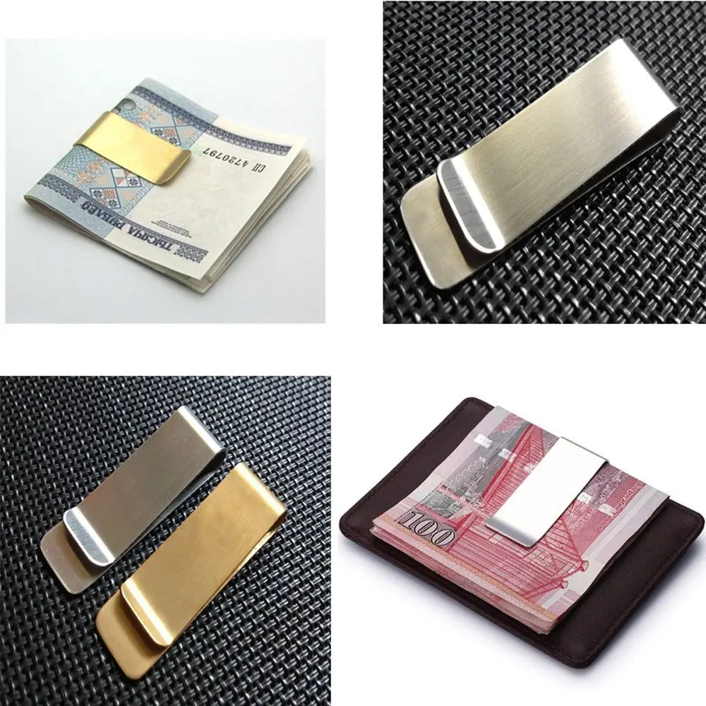 Clip elegante para billetes de banco, abrazadera de Metal plateado, Color dorado, Clip para dinero, Clip para efectivo, BILLETERA, tarjeta de crédito, Clips para identificación