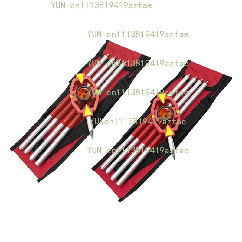 2PCS Copper Mini Prism With 4 Poles For Total Station Offset+17.5mm/0mm/-30mm Surveying Prism and 50mm tip level Accessorie