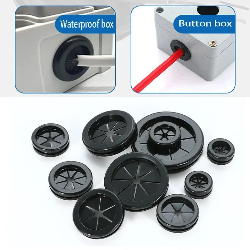 5/10pcs Rubber Wire Grummet Gasket Sheet Flat Seals Dust Plugs Hole Covers for Electric Box Inlet Outlet Cable Holder Protector