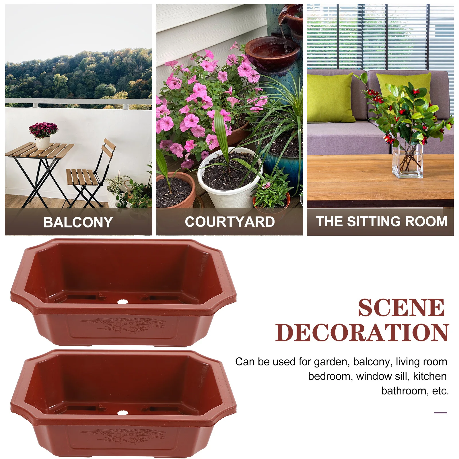 

12Pcs Plastic Flowerpots Balcony Planter Containers Thickened Small Flower Pots Indoor Outdoor Garden Decorative Plant Pots