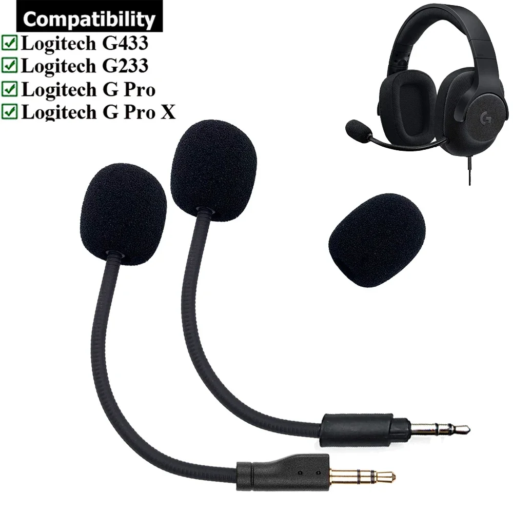 Позолоченные запасные игровые микрофонные наушники из пены для Logitech G433 G233 GPro GPROX G 433 233 Pro X