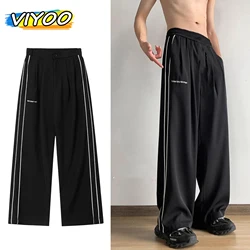 Men's Clothing Summer Striped Sweatpants Track Baggy Wide Y2K Pants Jogging Cargo Pants Trousers Men Techwear Korean Gothic 2023