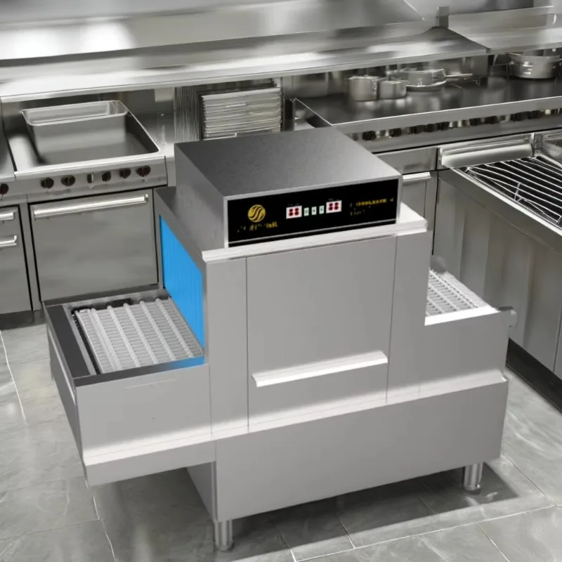 Fully Automatic Commercial Dishwasher, 60 Racks/Hr, for Hotels, Schools, Restaurants, Kitchen Appliance Use