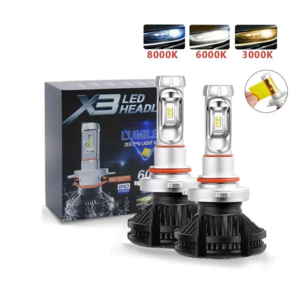 

X3 Led Car Headlight Bulbs H1 H3 H4 H11 H8 H9 H7 H13 H16 9004 9005 HB3 9006 HB4 9003 9007 5202 880 881 High Low Beam for Cars