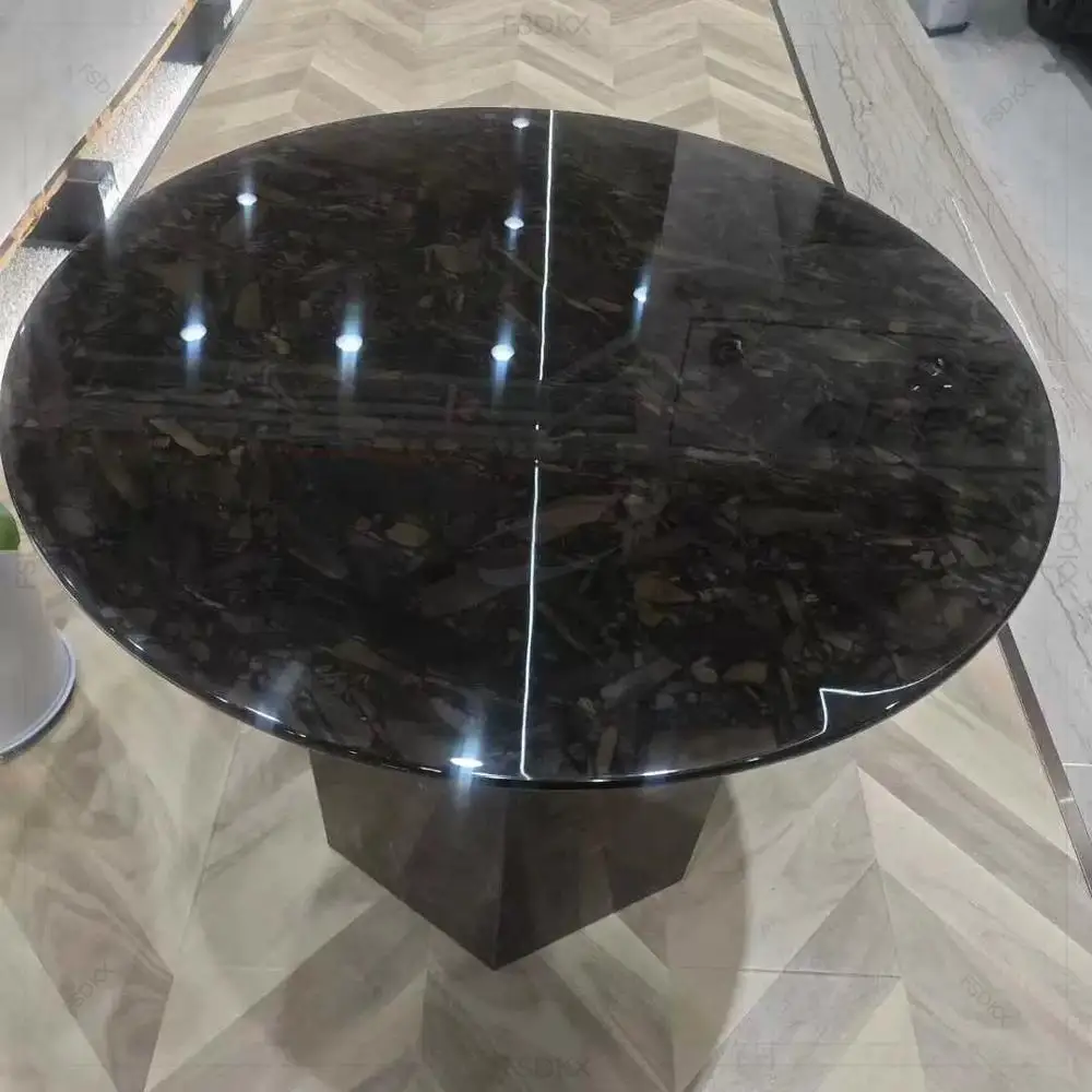FSDKX Professional Customization Modern Cake Table Black PVC Acrylic Round Cake Table for Wedding Party Home Decor