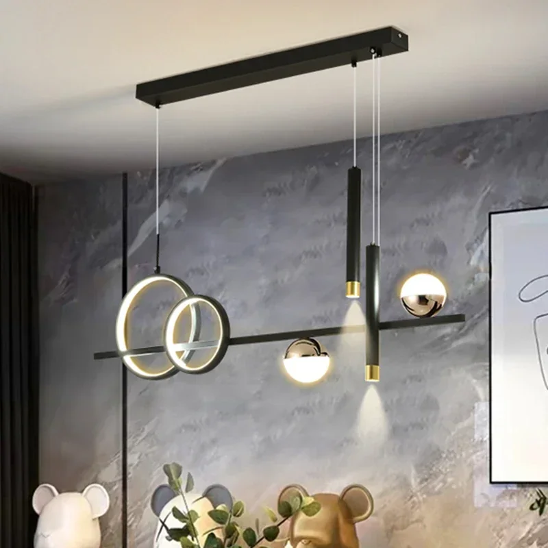 Modern Minimalist Led Pendant Lights with Spot Lamps for Kitchen Table Dining Room Office Chandeliers Lighting Luster Fixture