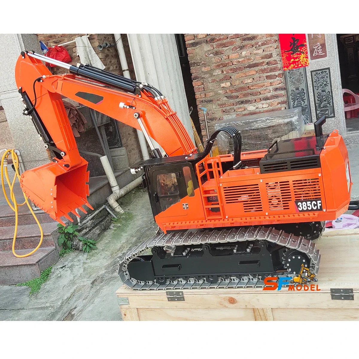 385CF Rc Excavator Hydraulic 1/8 RTR Remote Control Excavator Metal Heavy Engineering Remote Control Car Adult Toys