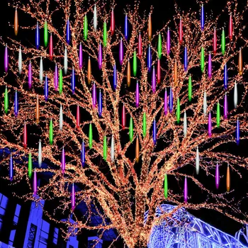 30/50cm LED deszcz meteorów girlanda świąteczna na zewnątrz wodoodporna bajkowa światła Festoon ogrodowa ulica bożonarodzeniowa wystrój nowego roku