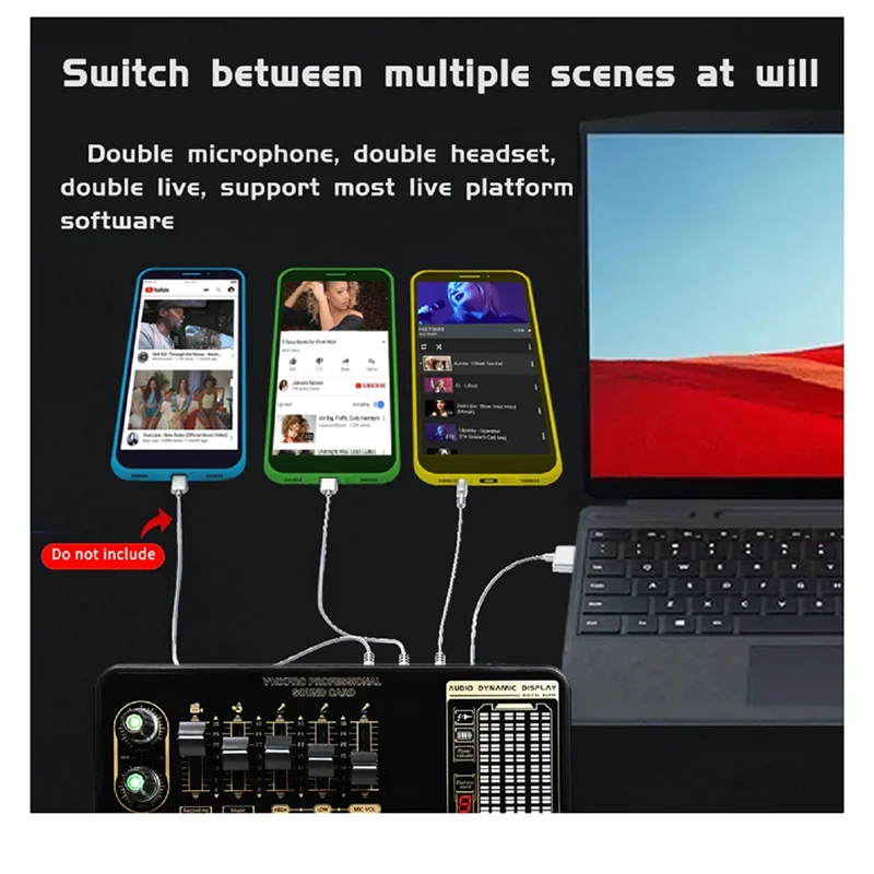

Podcast Equipment Bundle Live Sound Card Variant Bm800 Microphone Complete Set Of Live Broadcasting Replacement Parts