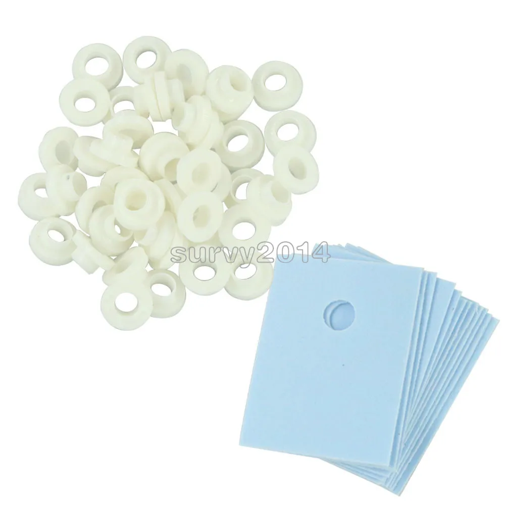 100PCS TO-220 Transistor Plastic Washer Insulation Washer + TO-220 Pads Silicone