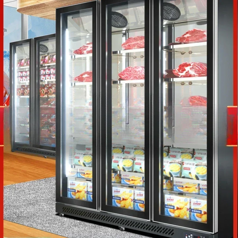 

Хит продаж: Вертикальный морозильный шкаф-витрина для барбекю с воздушным охлаждением, без инея, с функцией быстрой заморозки, низкотемпературный