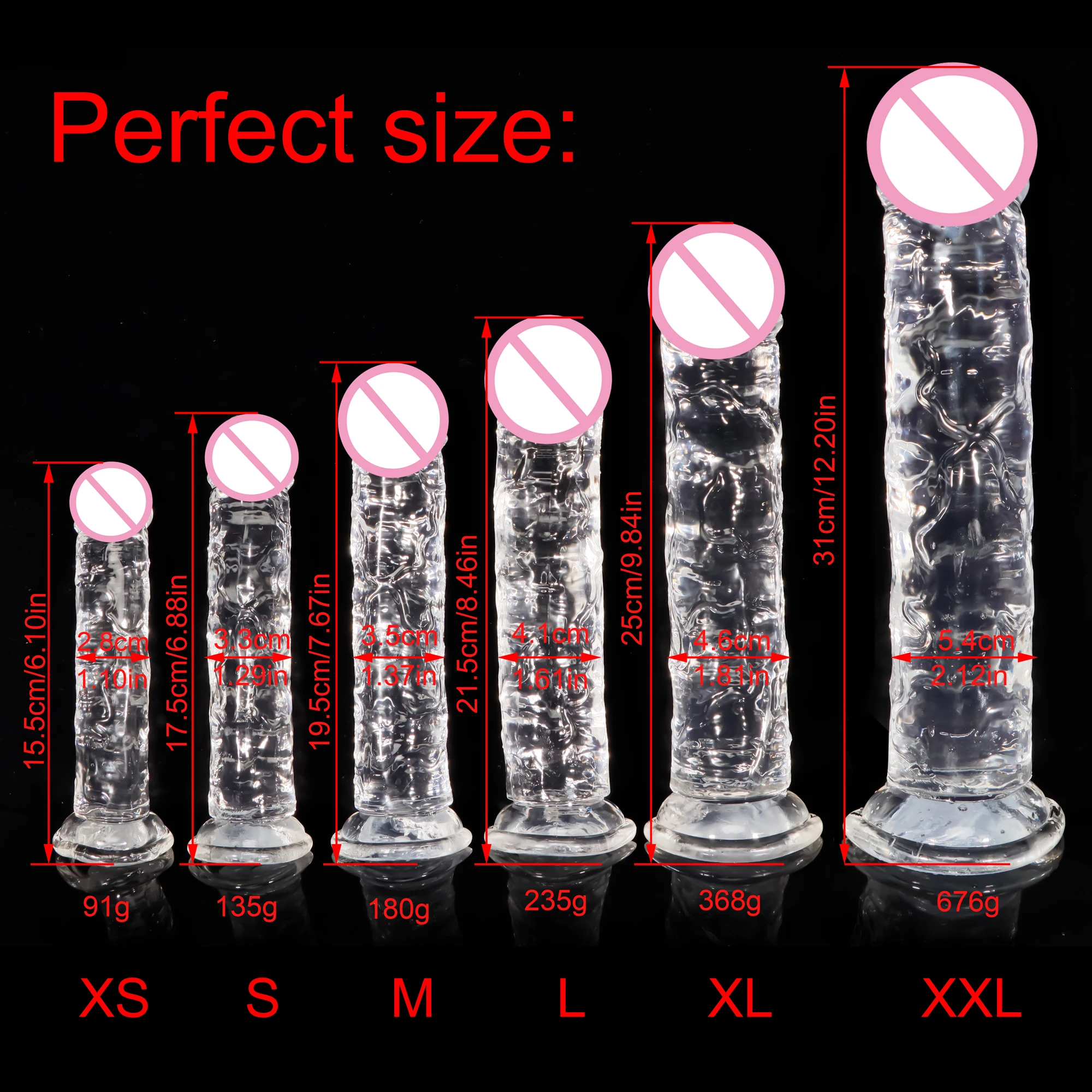 Big Crystal Jelly Realistic Clear Dildo Suction Cup Huge Transparent Penis Dick Anal Product Sex Toys For Woman Lesbian Adult