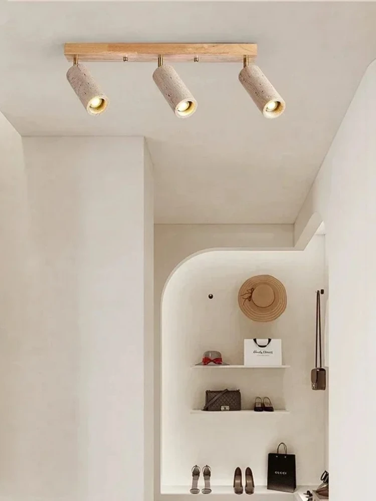 Japońska Kreatywna Naturalna Żółta Jaskiniowa Kamienna Lampa Sufitowa LED Salon Sklep Odzieżowy Reflektor Dekoracja Oświetlenie — 2