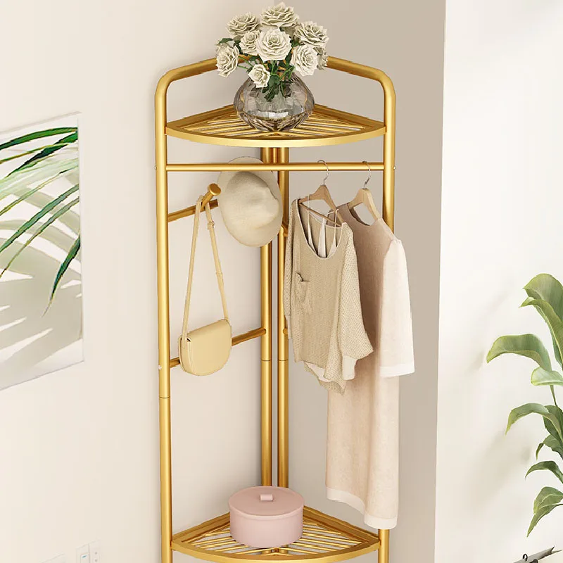 Clothes Rack Standing Corner Hanging Modern Golden Hanging Organizer Coat Rack Entrance Armoires De Salon Bedroom Furniture