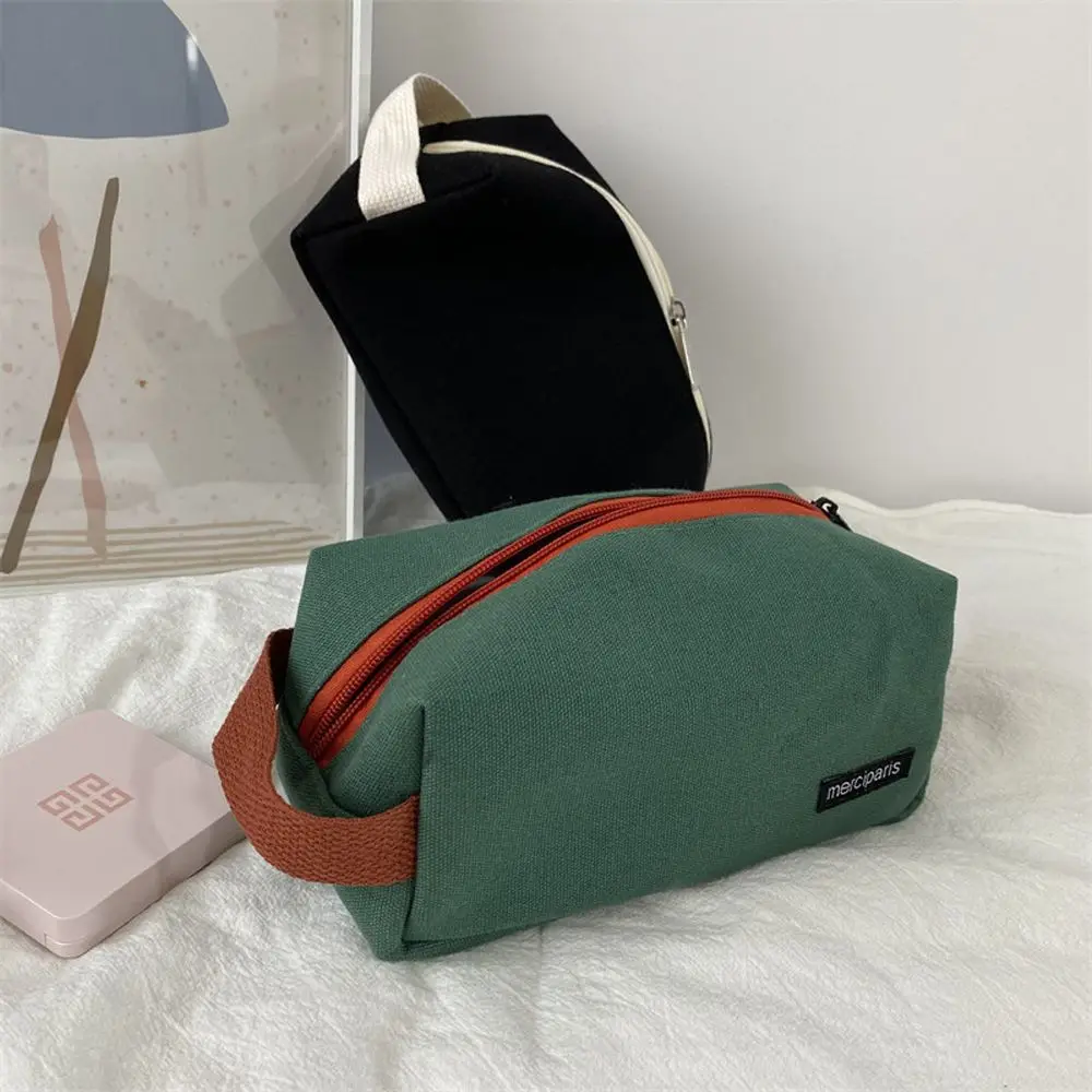 Grande capacidade Zipper Makeup Bag para mulheres, Bolsa de lavagem, Sacos De Armazenamento Coreano, Saco De Higiene Pessoal, Sacos Cosméticos, Saco de papelaria para estudantes