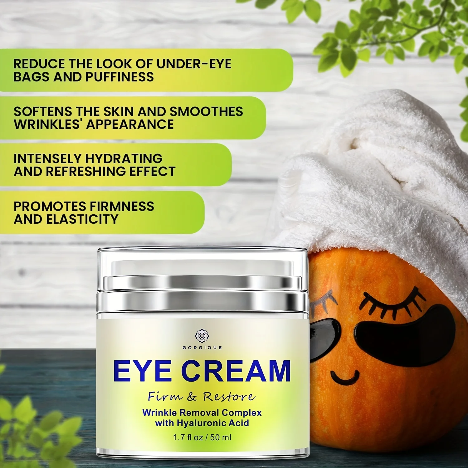 Under Eye Cream with Hyaluronic Acid Firming Lifting Corrects Appearance of Dark Circles