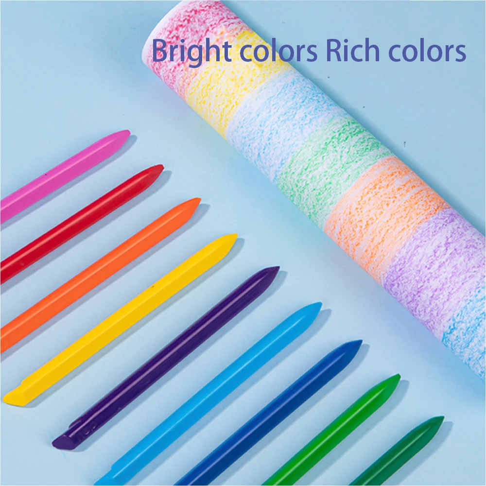 Deli 12/24/36 Colors Plastic Crayon Erasable Wax Crayons Washable Coloring Pencil Non-toxic Easy Clean Painting for Kids Gift