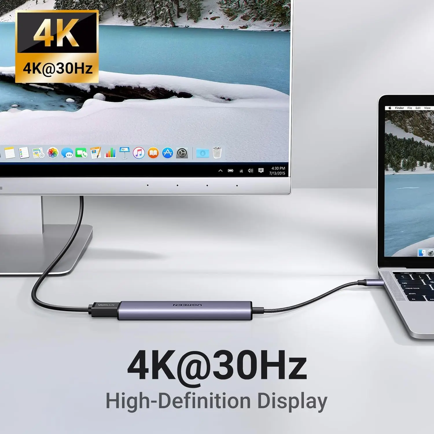 UGREEN Revodok 105 USB C Hub 5 in 1 Multiport Adapter 4K-HDMI, 100W Power Delivery, 3 USB-A Data Ports, USB C Dongle
