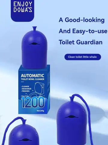 Automatic Toilet Cleaner with Portable Design, Whale Design, Slow-Release Cleaning, 1 Bottle, 150G Gel