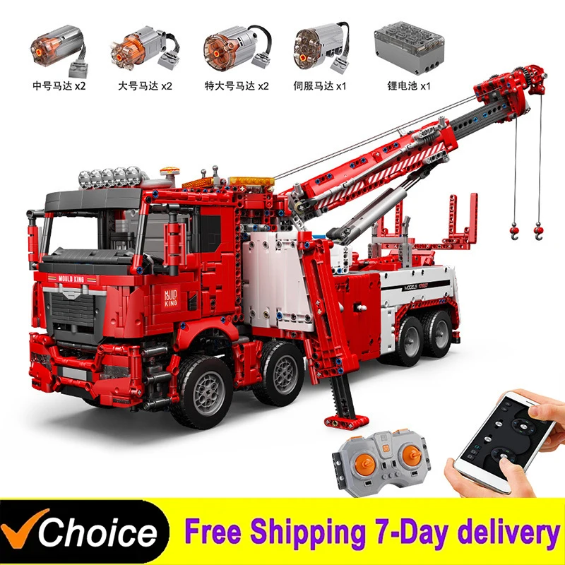 

4883Pcs Technical Motorized 8x8 Road Rescue Truck Crane Building Blocks Assembly Bricks Toys For Kids Gifts